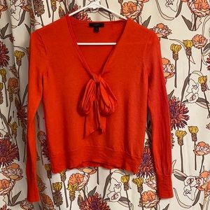 J. Crew Orange Bow Tie Sweater